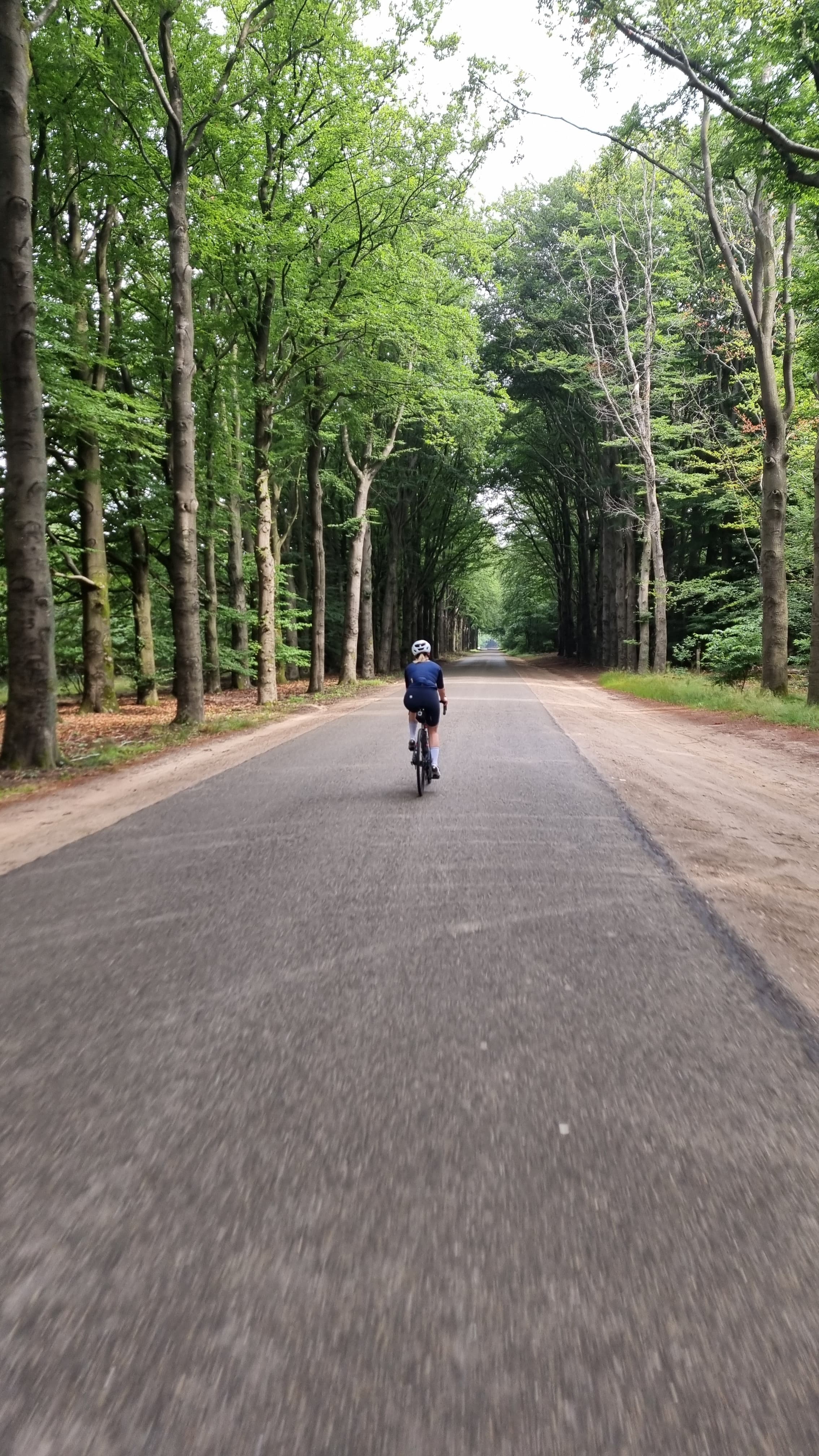 Clair tijdens een fietstraining